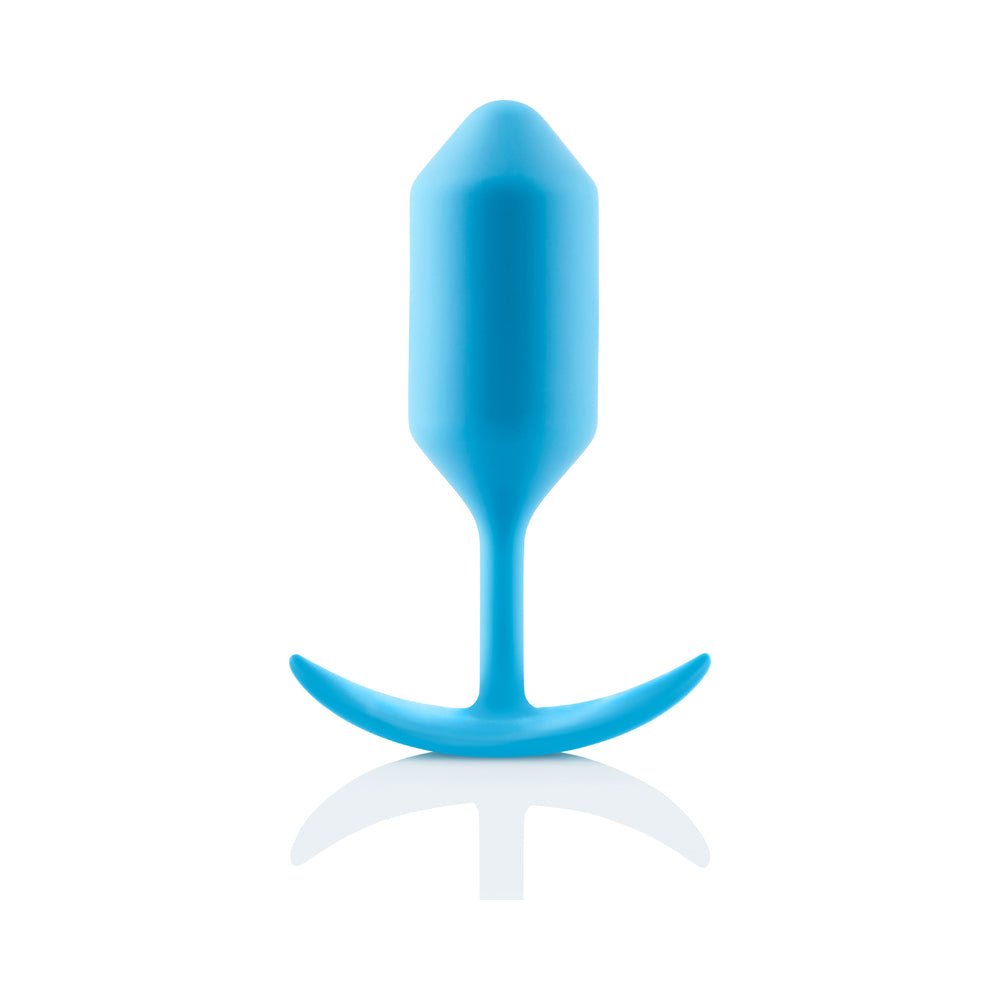 b-Vibe Snug Plug 3 Weighted Silicone Anal Plug Teal - Image 8