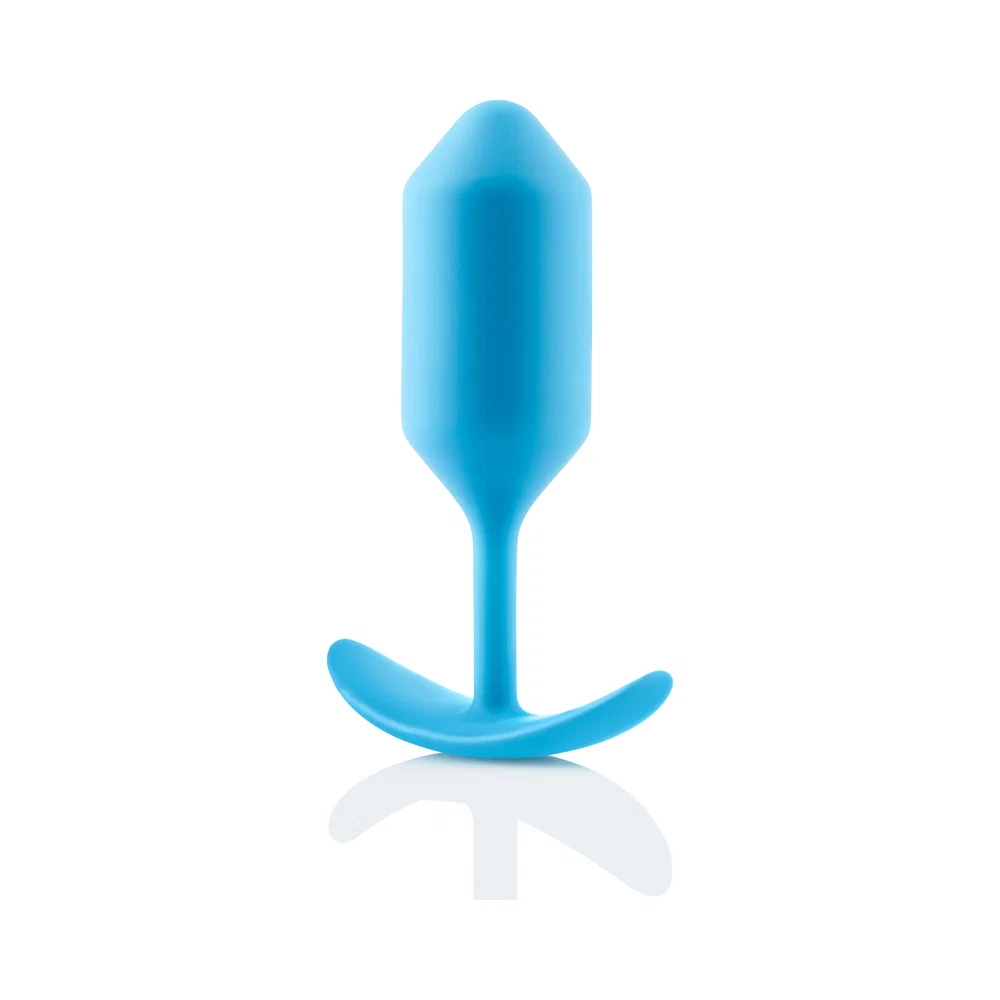 b-Vibe Snug Plug 3 Weighted Silicone Anal Plug Teal - Image 9