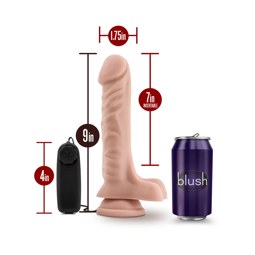 Dr. Skin Dr. James Realistic 9 in. Vibrating Dildo with Balls Beige - Image 10