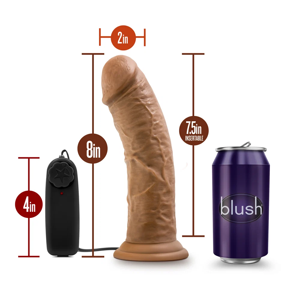 Dr. Skin Dr. Joe Realistic 8 in. Vibrating Dildo Tan - Image 12