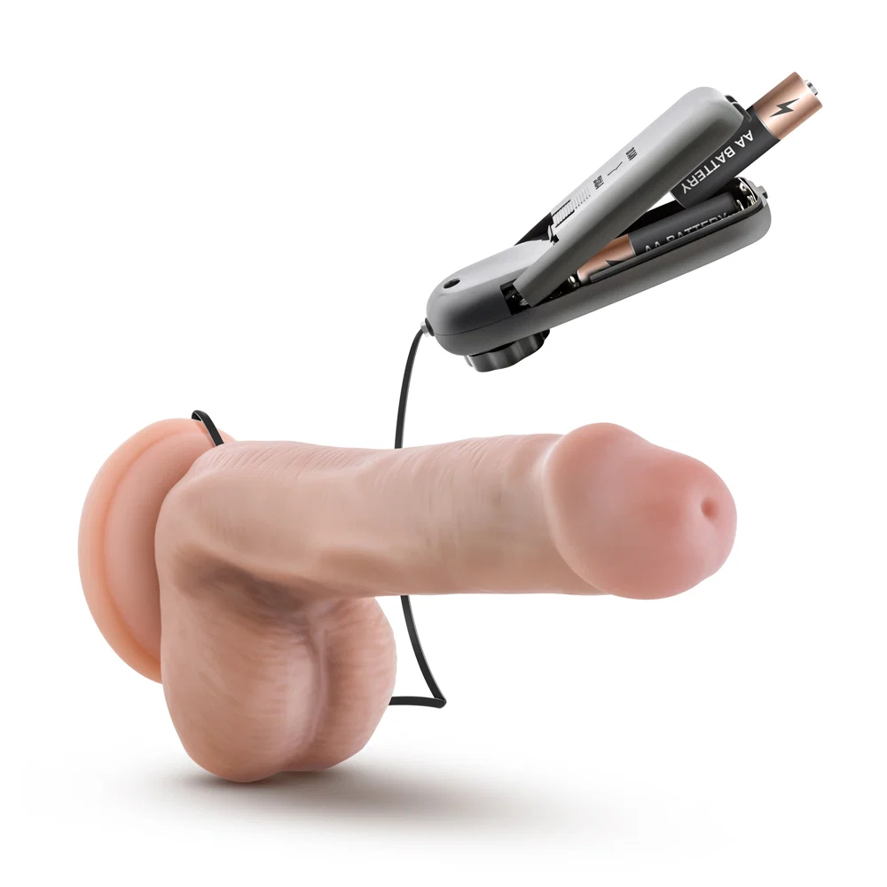 Dr. Skin Dr. Rob 6.5 in. Vibrating Dildo with Balls Beige - Image 12