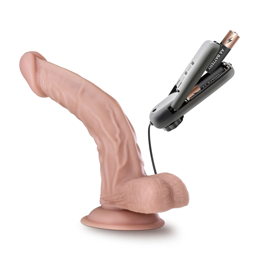 Dr. Skin Dr. Sean Realistic 8 in. Vibrating Dildo with Balls Beige - Image 9