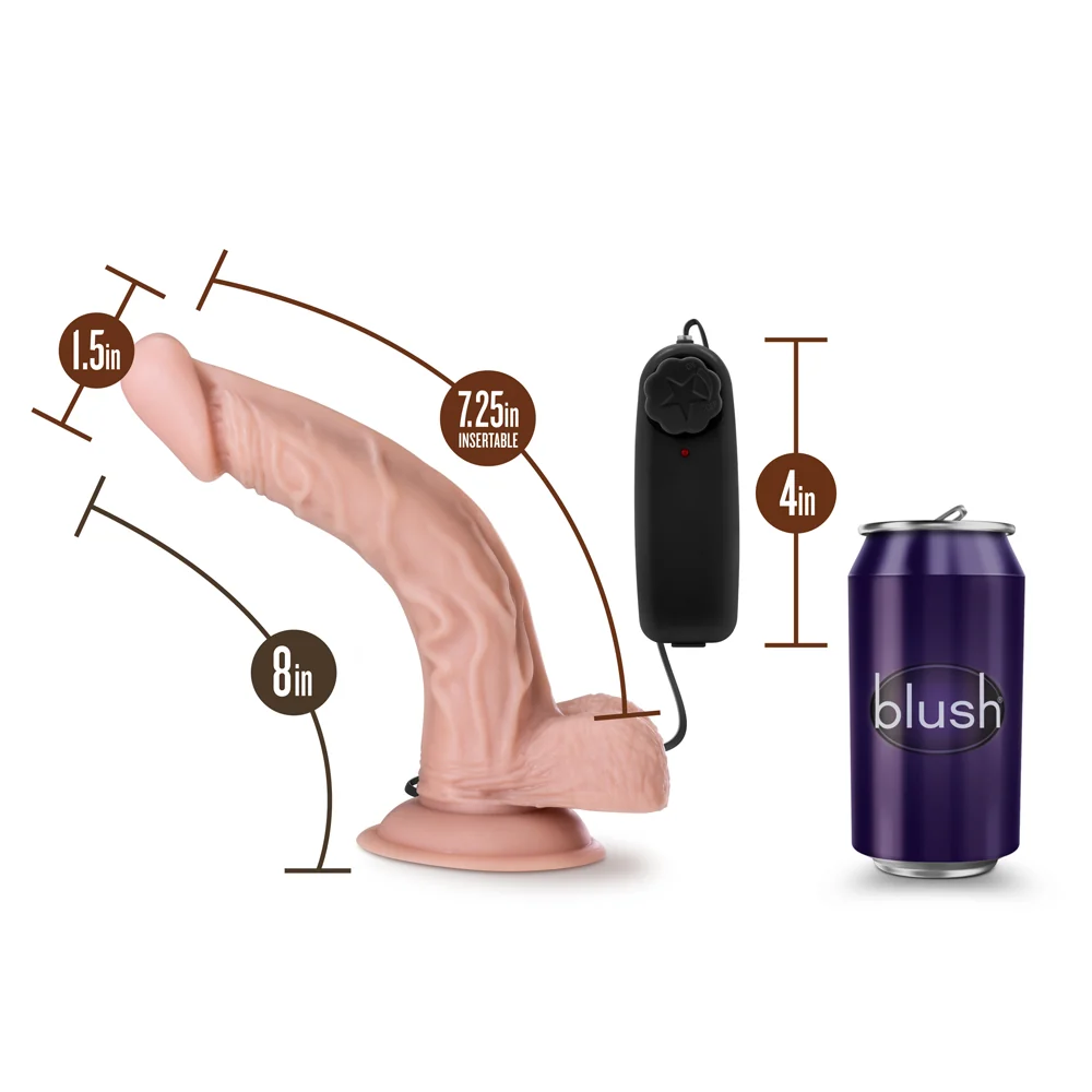 Dr. Skin Dr. Sean Realistic 8 in. Vibrating Dildo with Balls Beige - Image 10