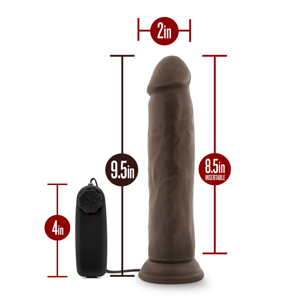 Dr. Skin Dr. Throb Realistic 9.5 in. Vibrating Dildo Brown - Image 10