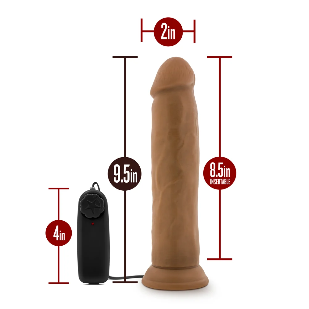 Dr. Skin Dr. Throb Realistic 9.5 in. Vibrating Dildo Tan - Image 10