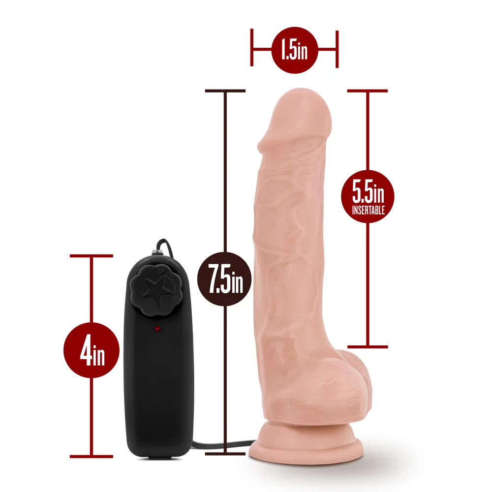Dr. Skin Dr. Tim Realistic 7.5 in. Vibrating Dildo with Balls Beige - Image 10