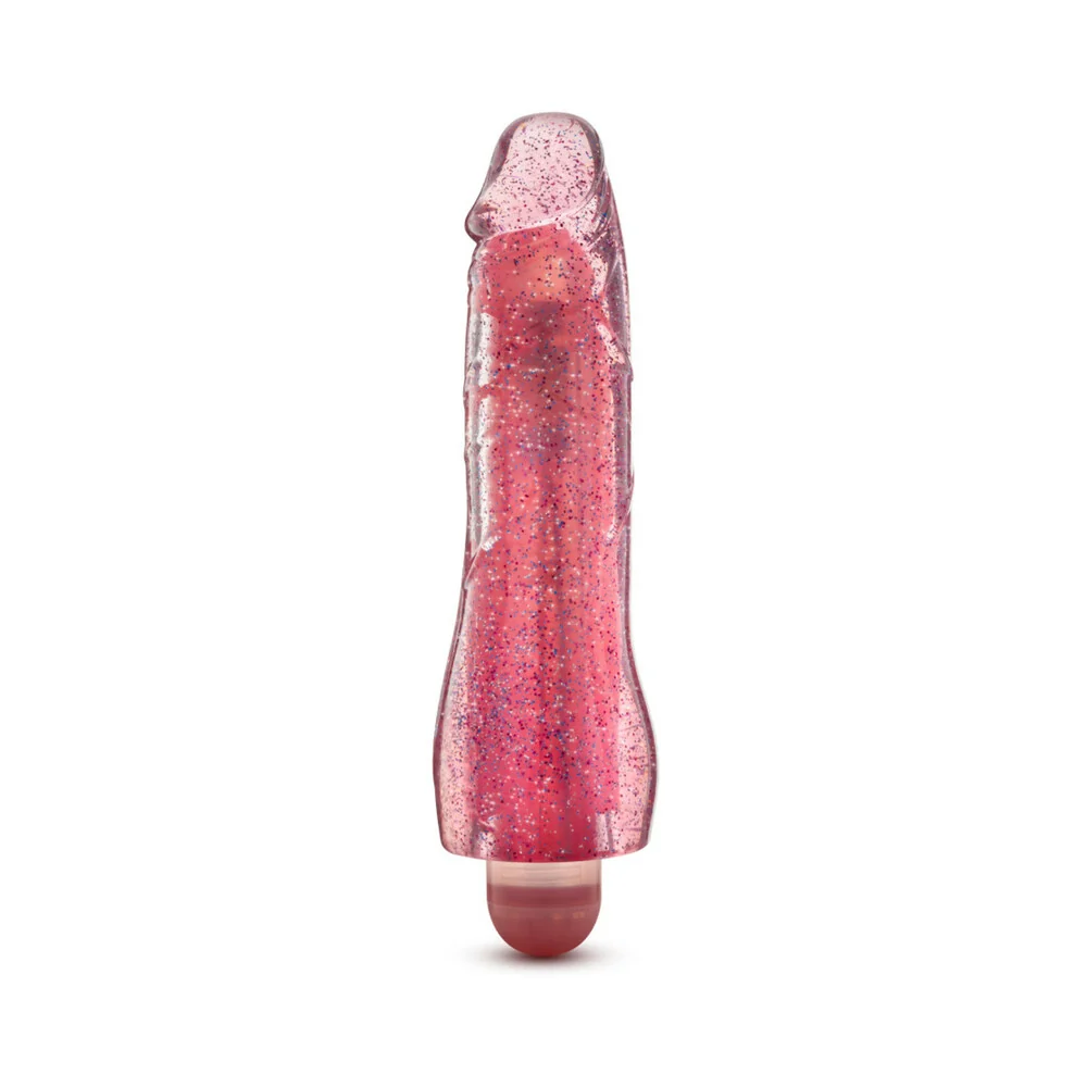 Glow Dicks Molly Color Changing 8 in. Vibrating Dildo Glitter Pink - Image 10