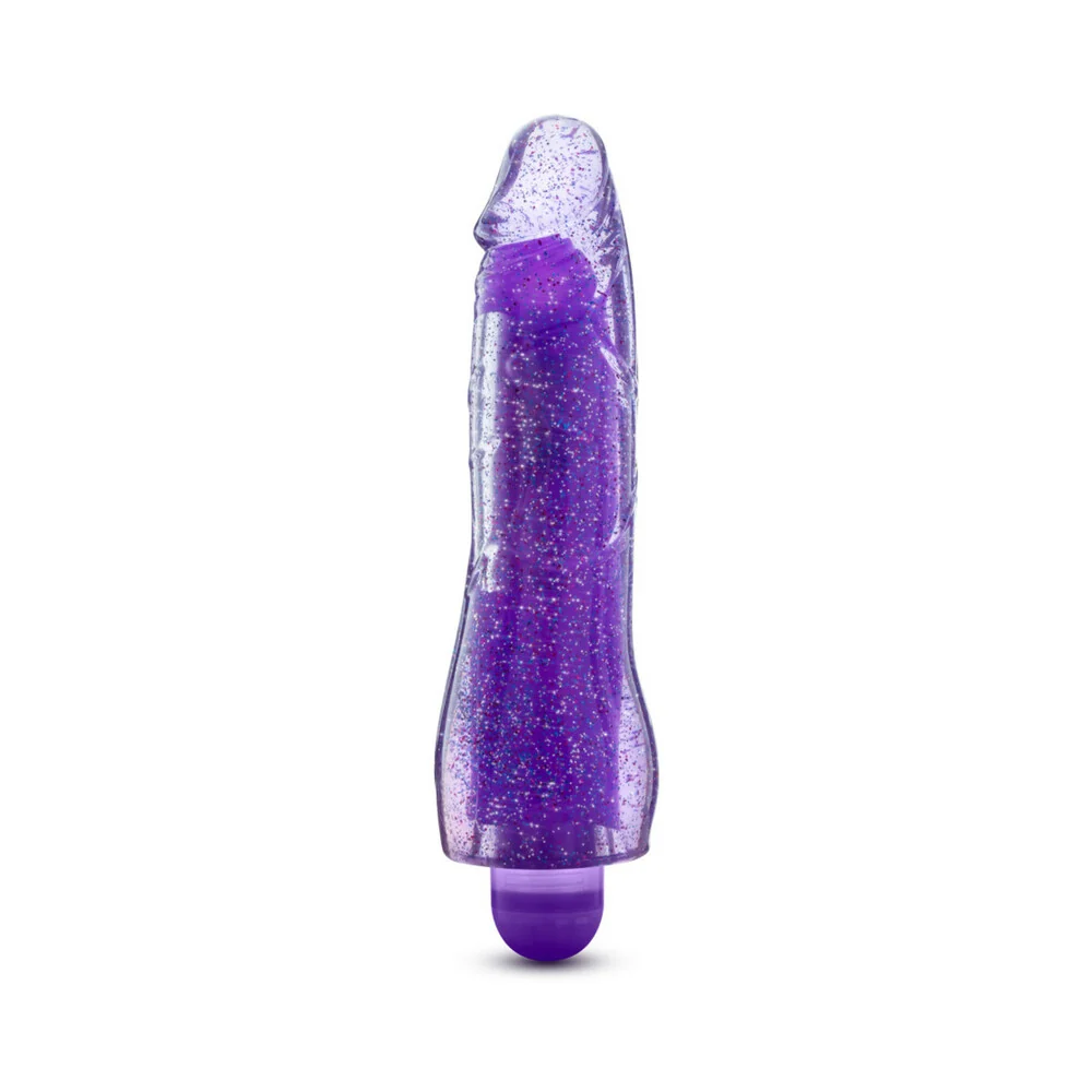 Glow Dicks Molly Color Changing 8 in. Vibrating Dildo Glitter Purple - Image 9
