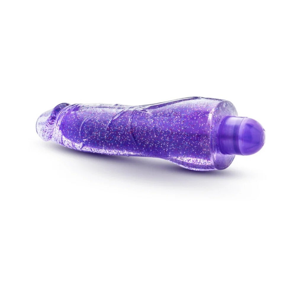 Glow Dicks Molly Color Changing 8 in. Vibrating Dildo Glitter Purple - Image 12