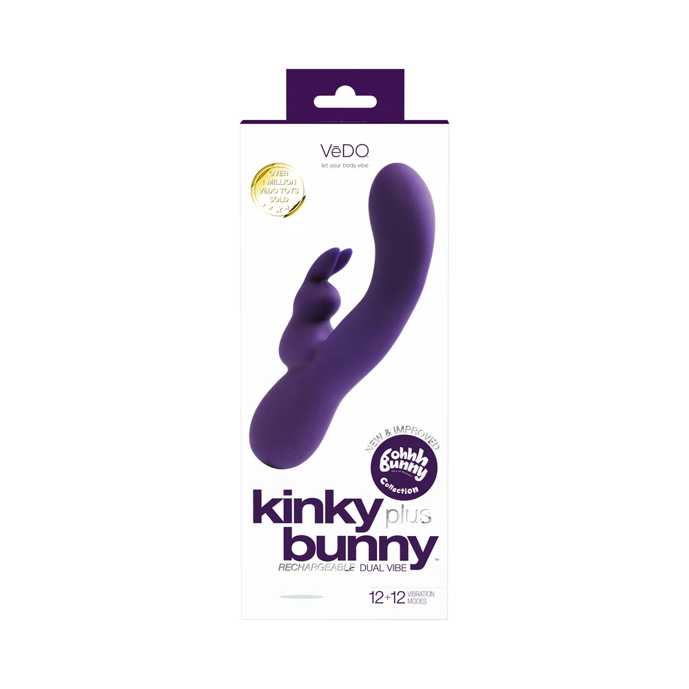 VeDO Kinky Bunny Rechargeable Rabbit Vibrator - Deep Purple - Image 12