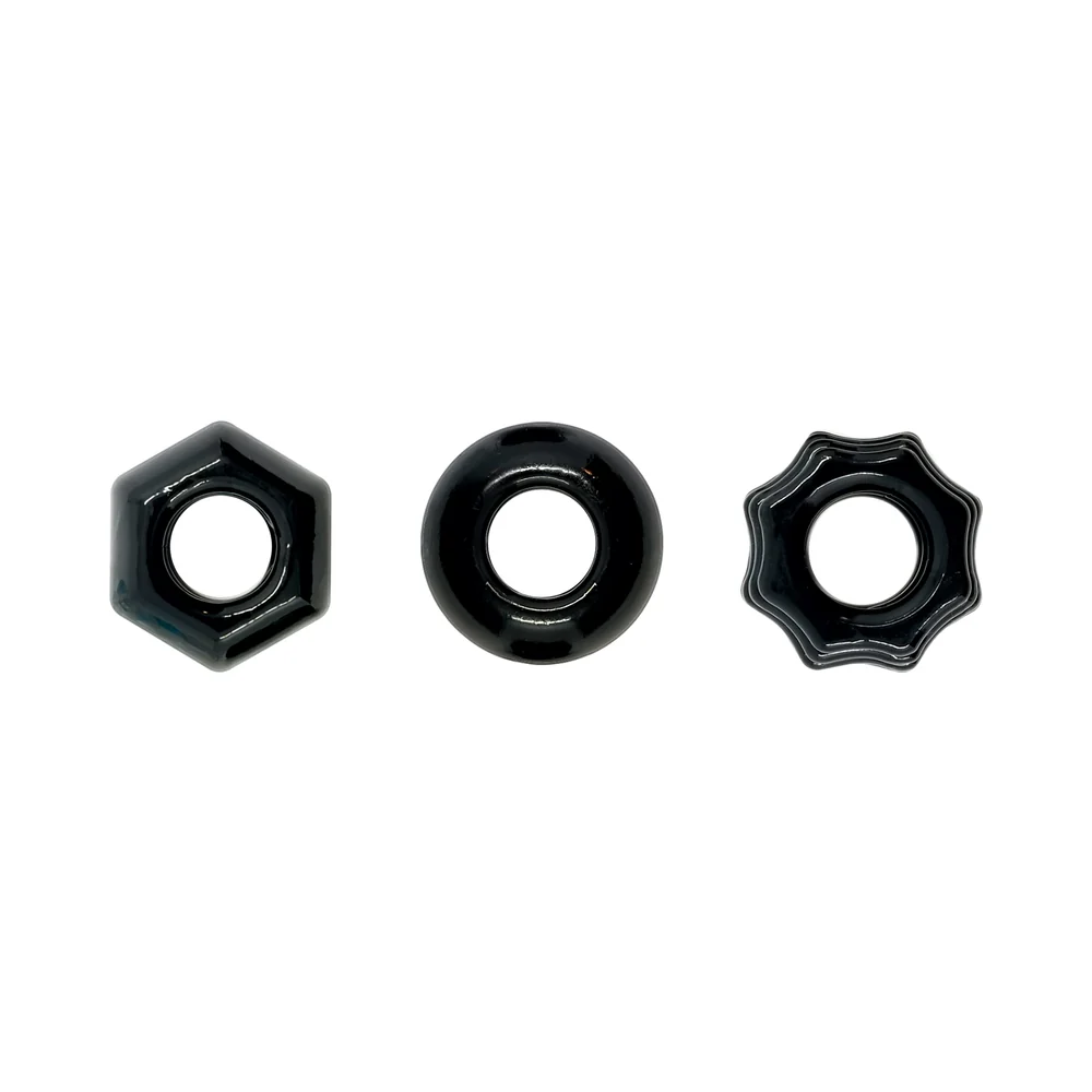 Renegade Chubbies Cock Rings 3-Pack Black - Image 3