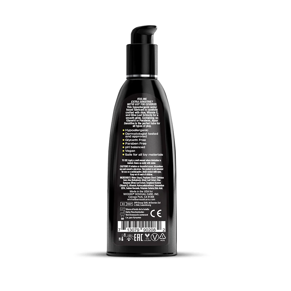 Wicked Aqua Sensitive Water-Based Lubricant 8.5 oz. - Image 3