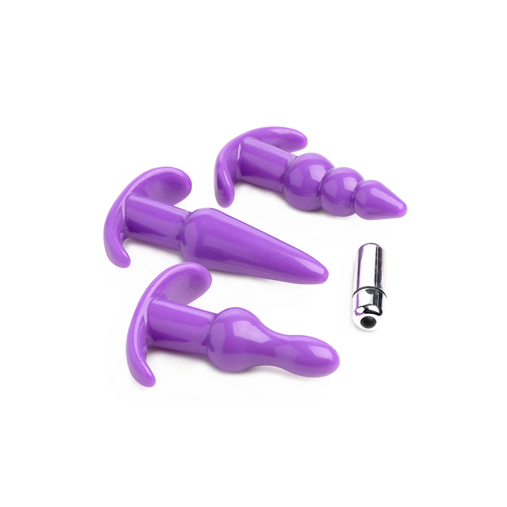 Trinity Vibes 3 Piece Vibrating Anal Plug Set Purple - Image 12