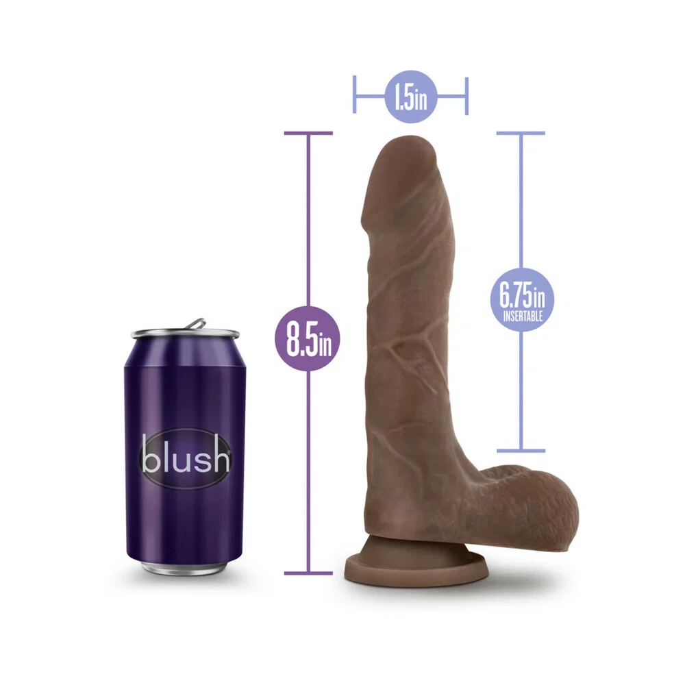 Au Naturel Mister Perfect 8.5 in. Posable Dual Density Dildo with Balls Brown - Image 13