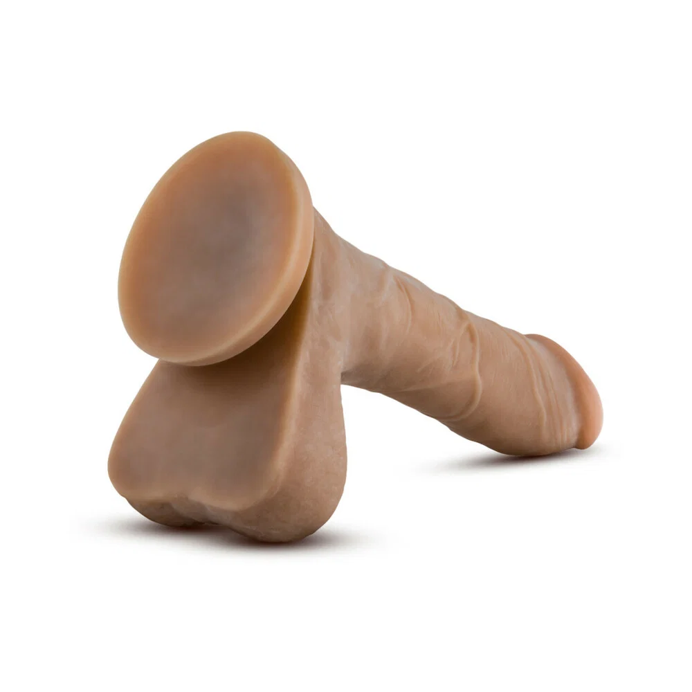 Au Naturel Mister Perfect 8.5 in. Posable Dual Density Dildo with Balls Tan - Image 12