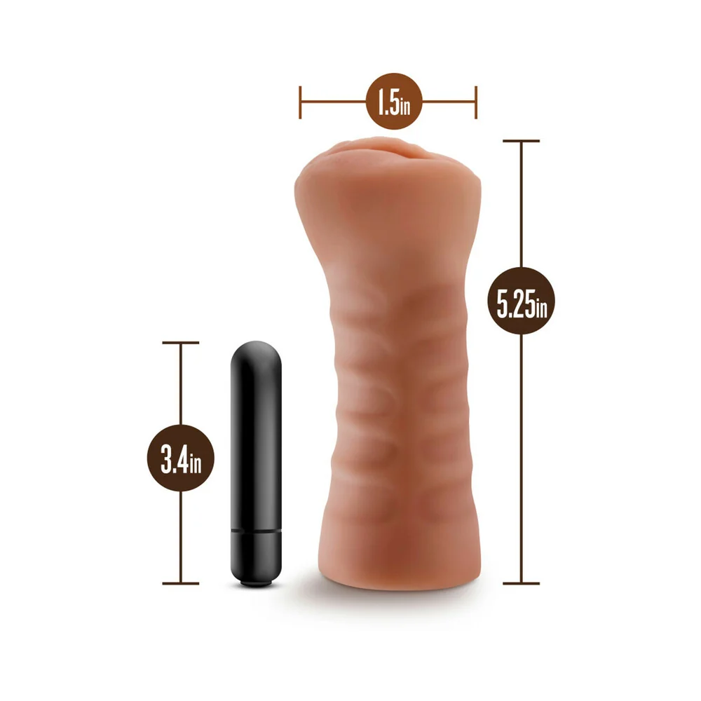 M for Men Sofia Vagina Stroker with Bullet Vibrator Tan - Image 13