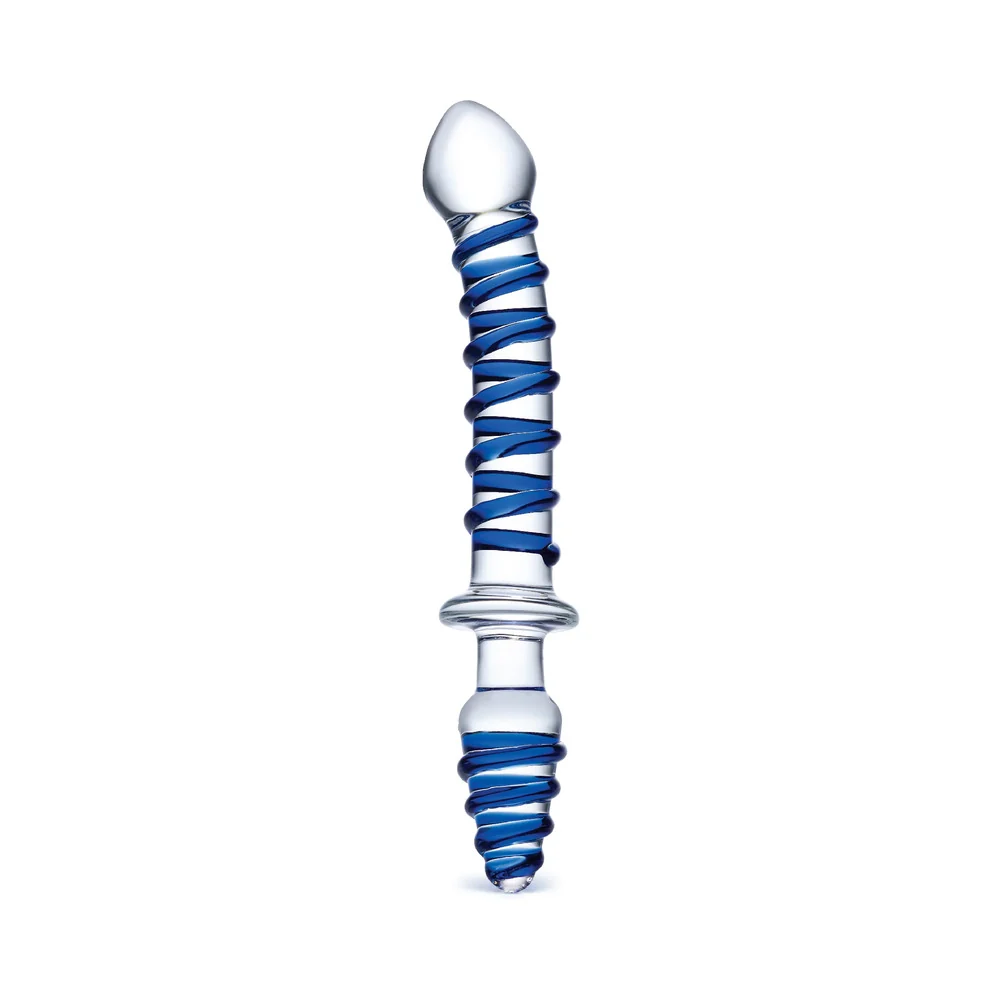 Glas 10 in. Mr. Swirly Double Ended Glass Dildo & Butt Plug - Image 9