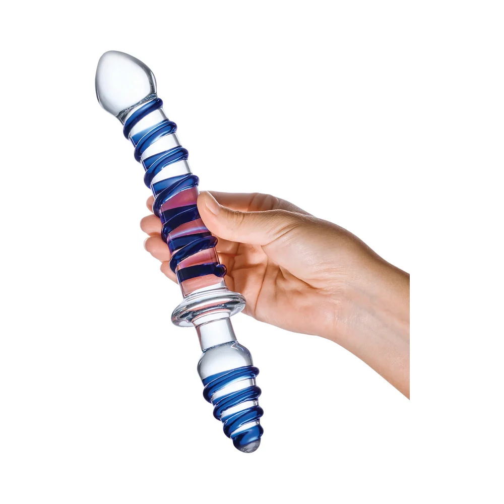 Glas 10 in. Mr. Swirly Double Ended Glass Dildo & Butt Plug - Image 11