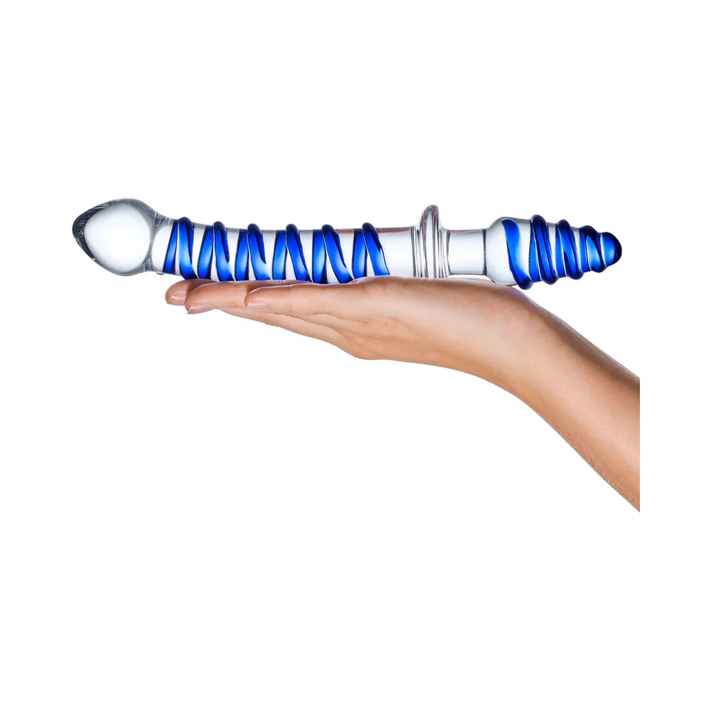 Glas 10 in. Mr. Swirly Double Ended Glass Dildo & Butt Plug - Image 12
