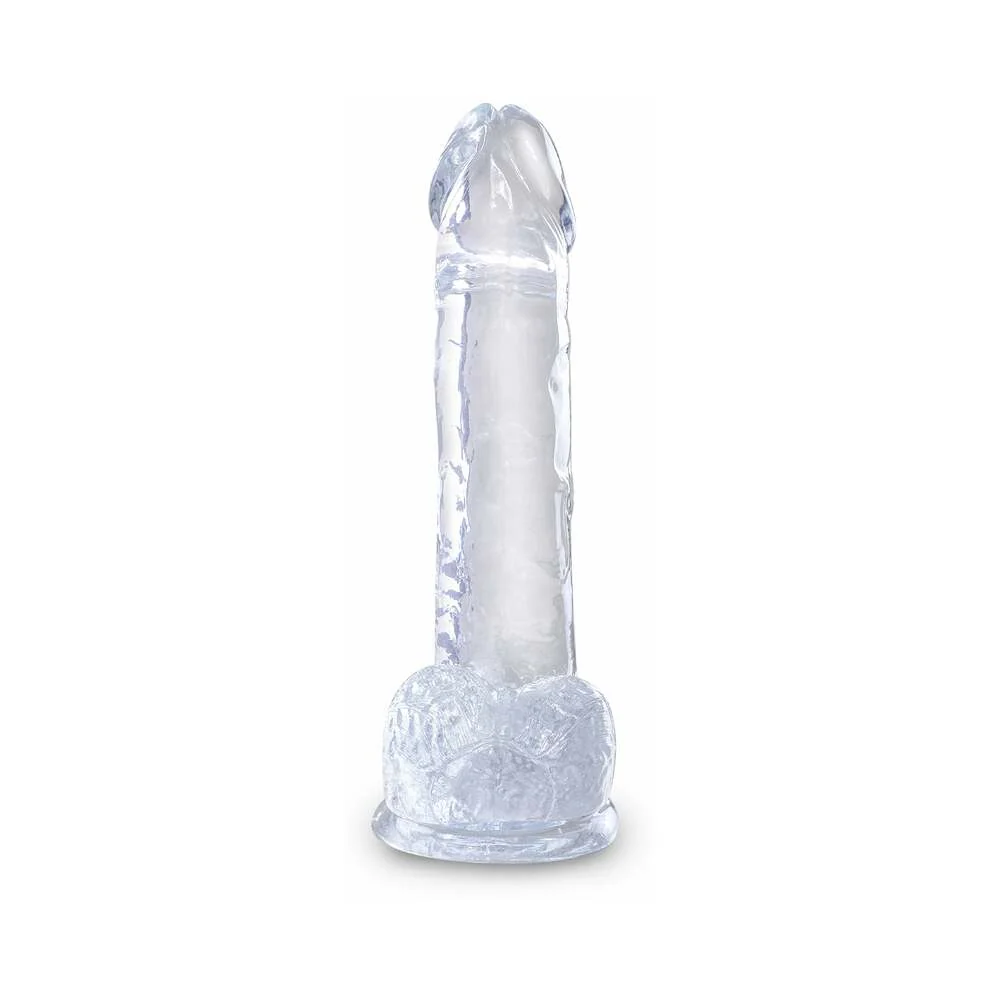 King Cock Clear 7 in. Cock With Balls Realistic Suction Cup Dildo - Image 7