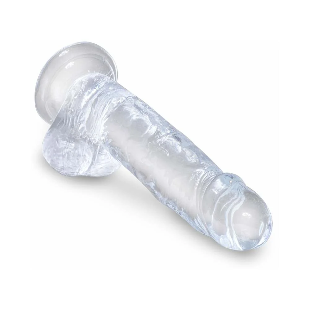 King Cock Clear 7 in. Cock With Balls Realistic Suction Cup Dildo - Image 8