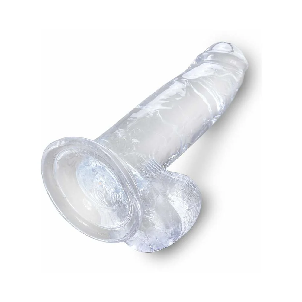 King Cock Clear 7 in. Cock With Balls Realistic Suction Cup Dildo - Image 9
