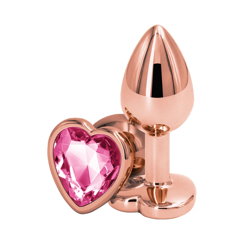 Rear Assets Rose Gold Heart Plug Small Pink - Image 3