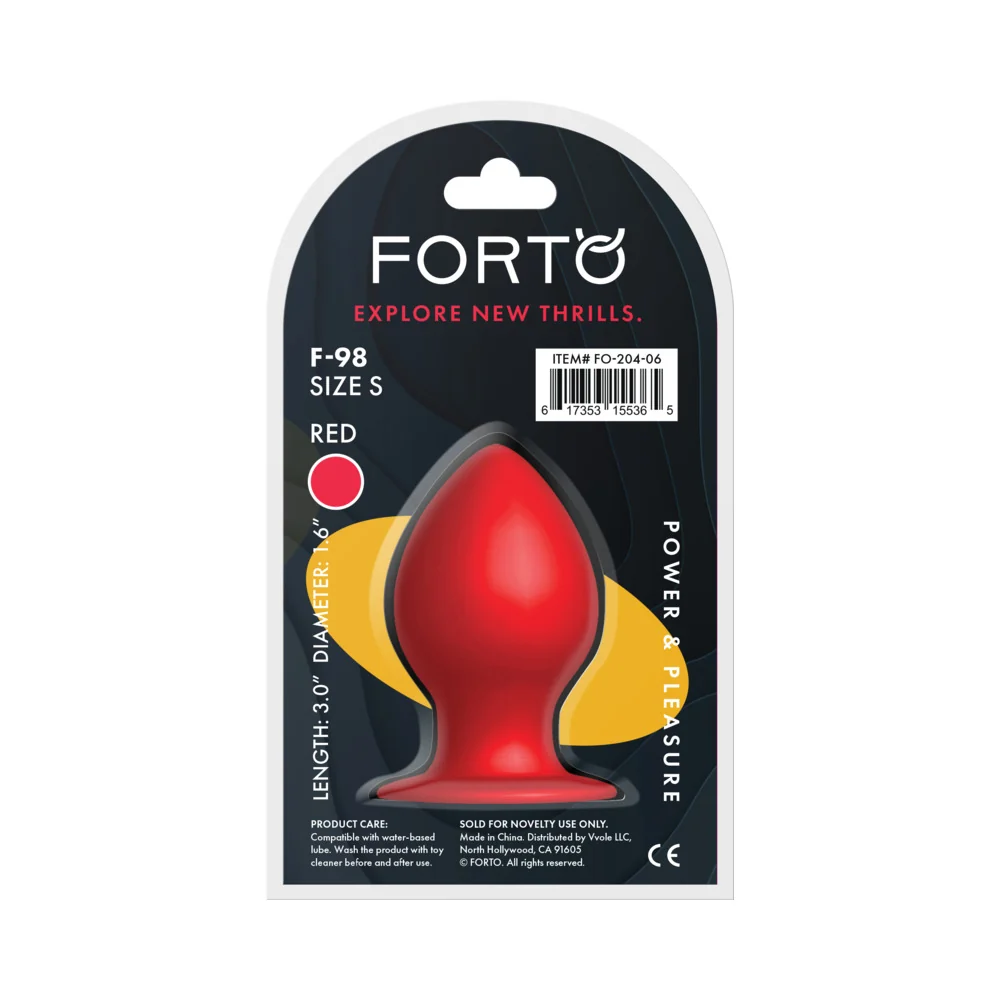 Forto F-98 Cone Silicone Anal Plug Small Red - Image 9