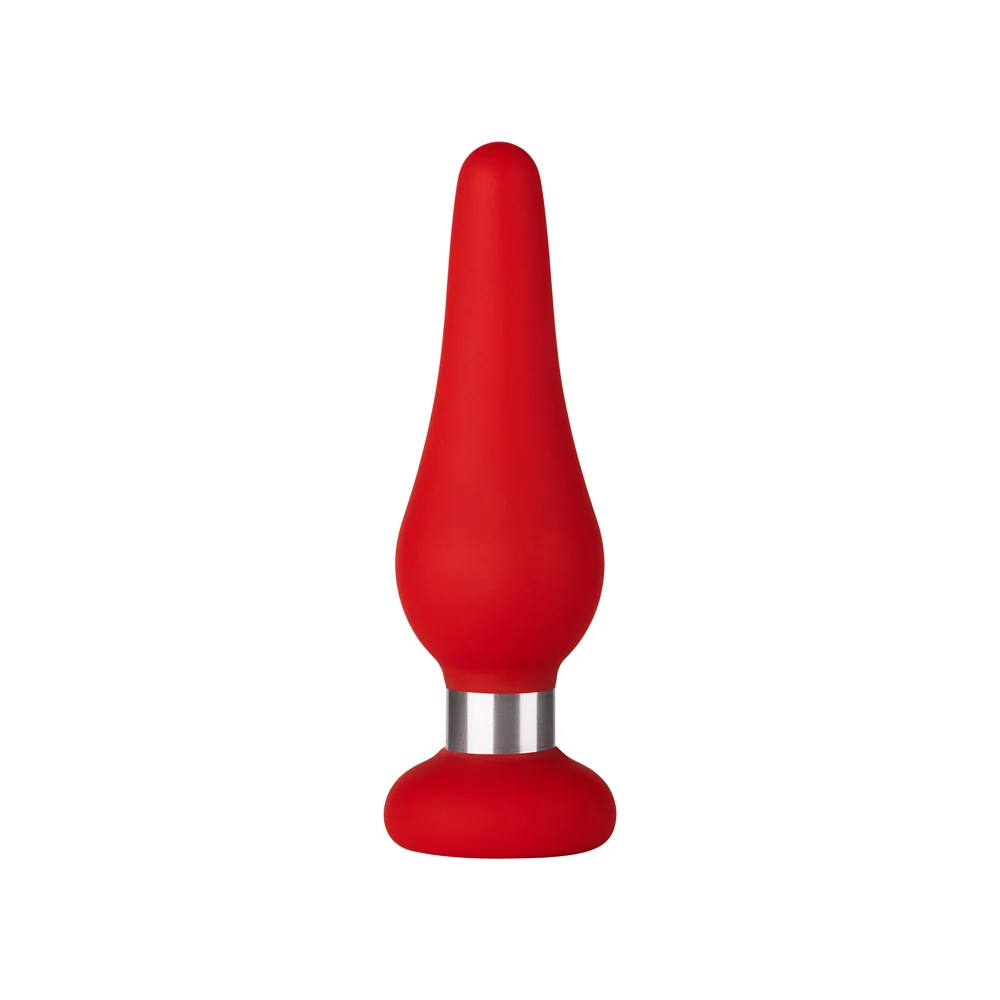 Forto F-21 Tear Drop Silicone Anal Plug Small Red - Image 6
