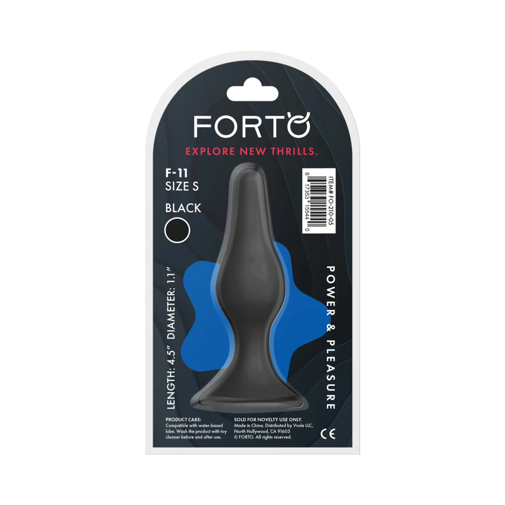 Forto F-11 Lungo Silicone Anal Plug Small Black - Image 9
