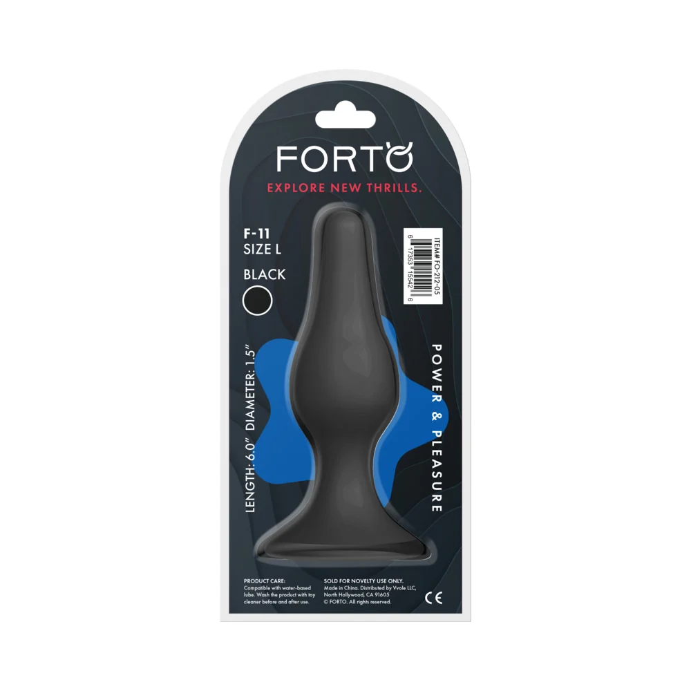 Forto F-11 Lungo Silicone Anal Plug Large Black - Image 9