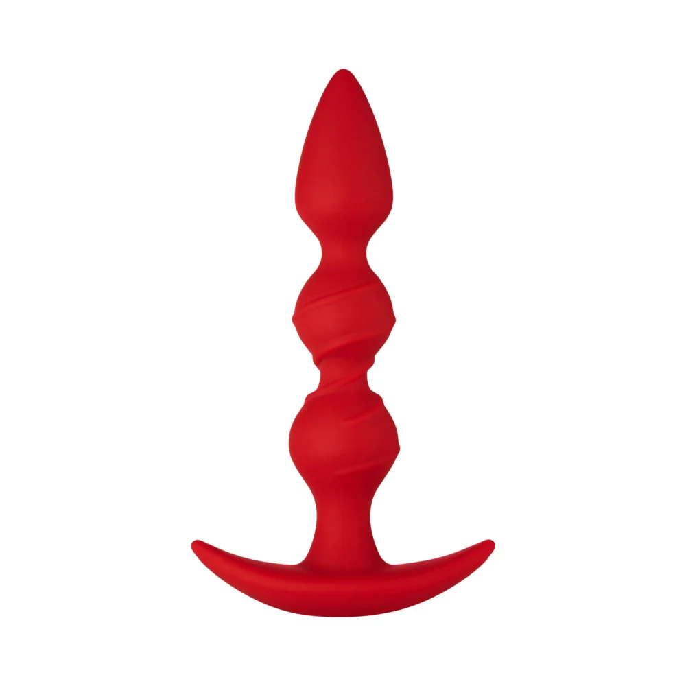 Forto F-42 Spiral Beads Silicone Anal Plug Red - Image 7