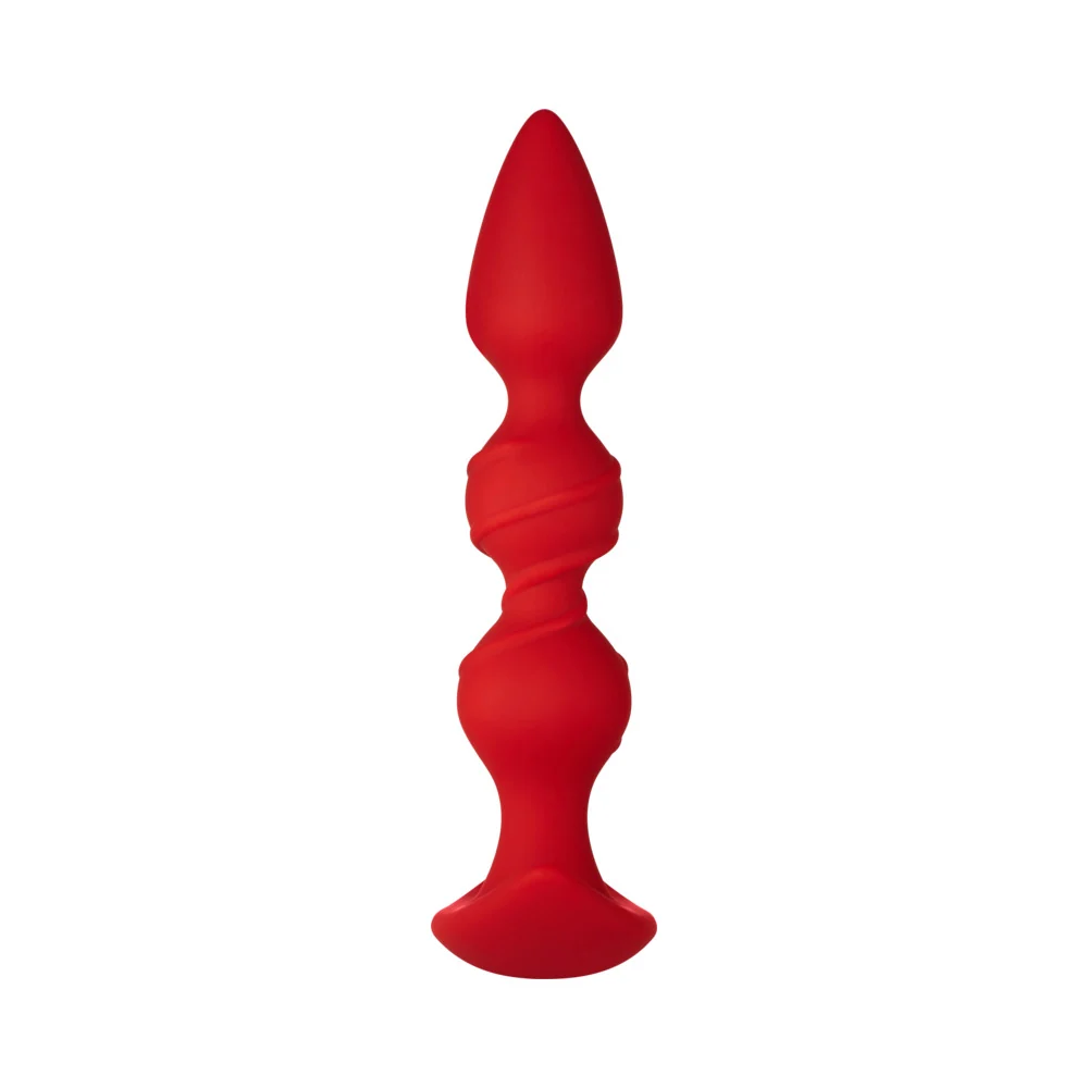 Forto F-42 Spiral Beads Silicone Anal Plug Red - Image 8