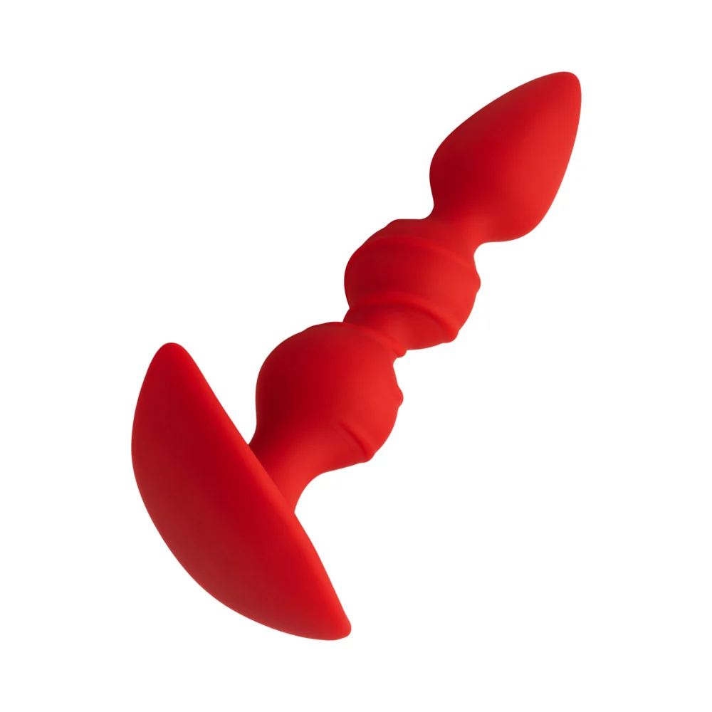 Forto F-42 Spiral Beads Silicone Anal Plug Red - Image 9