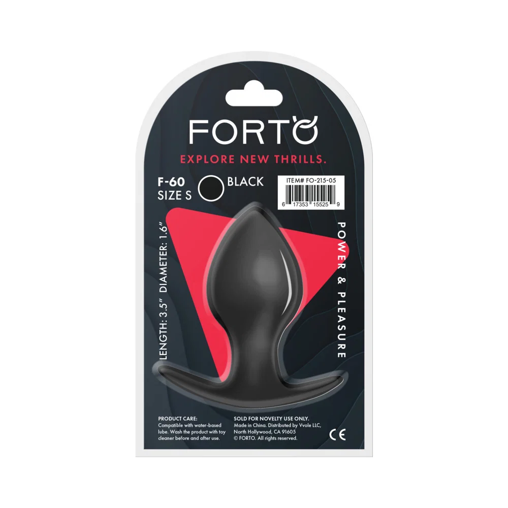 Forto F-60 Spade Silicone Anal Plug Small Black - Image 11