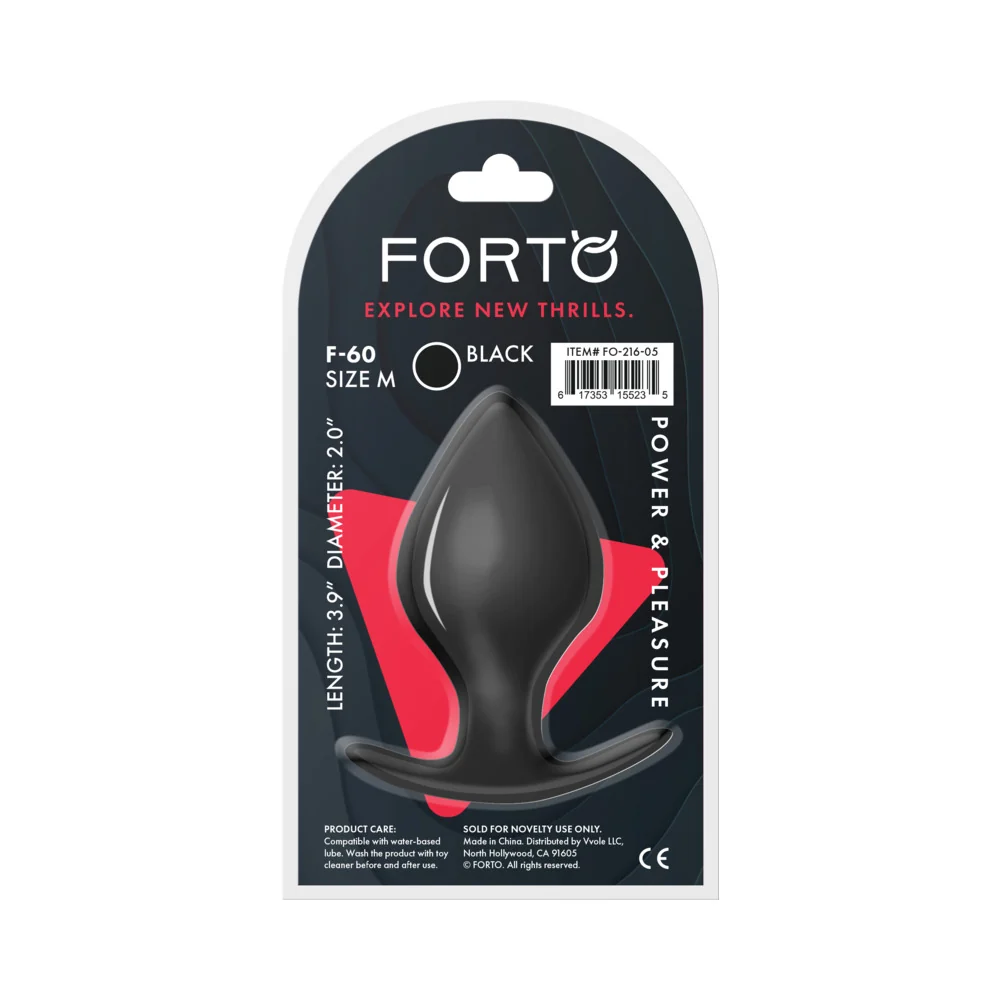 Forto F-60 Spade Silicone Anal Plug Medium Black - Image 11