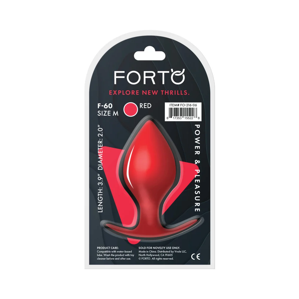 Forto F-60 Spade Silicone Anal Plug Medium Red - Image 11