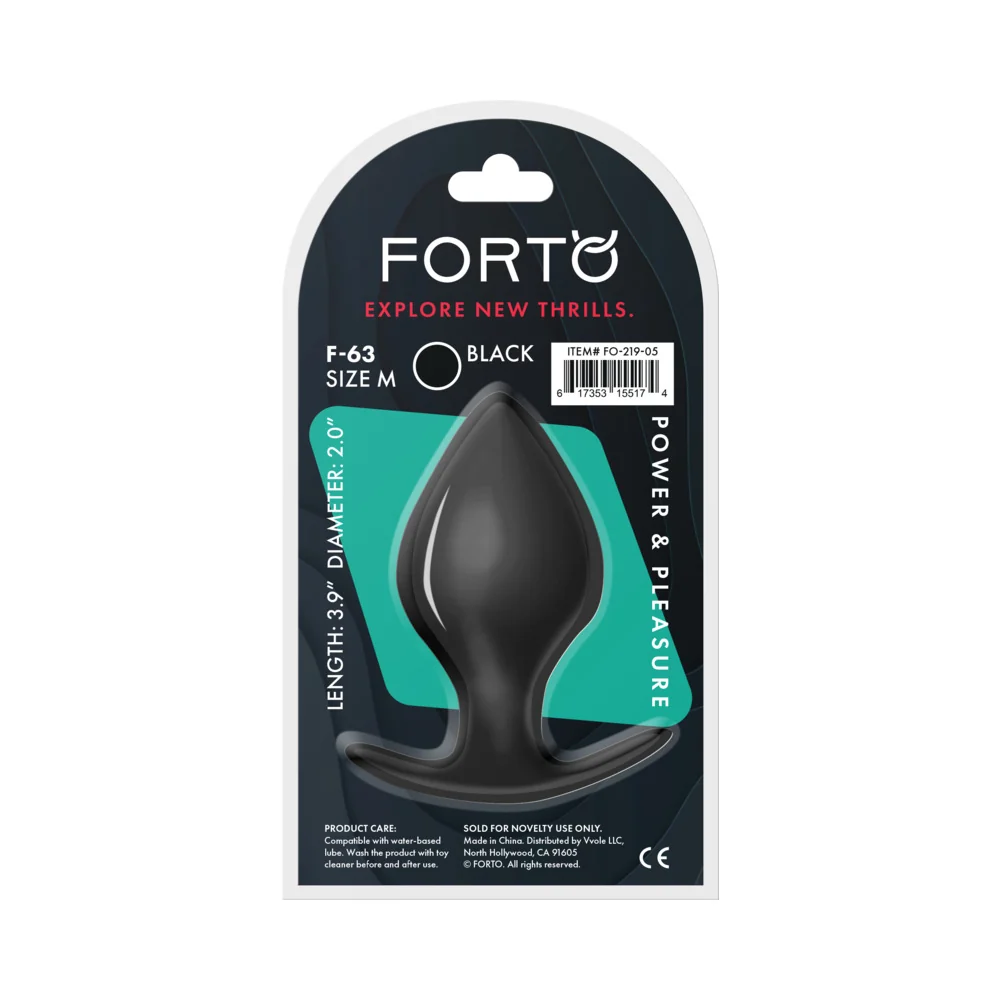 Forto F-63 Rattler Spade Silicone Anal Plug Medium Black - Image 11