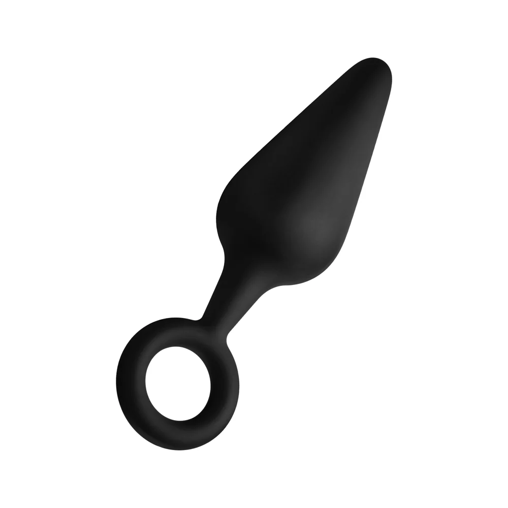 Forto F-10 Silicone Anal Plug with Pull Ring Large Black - Image 9