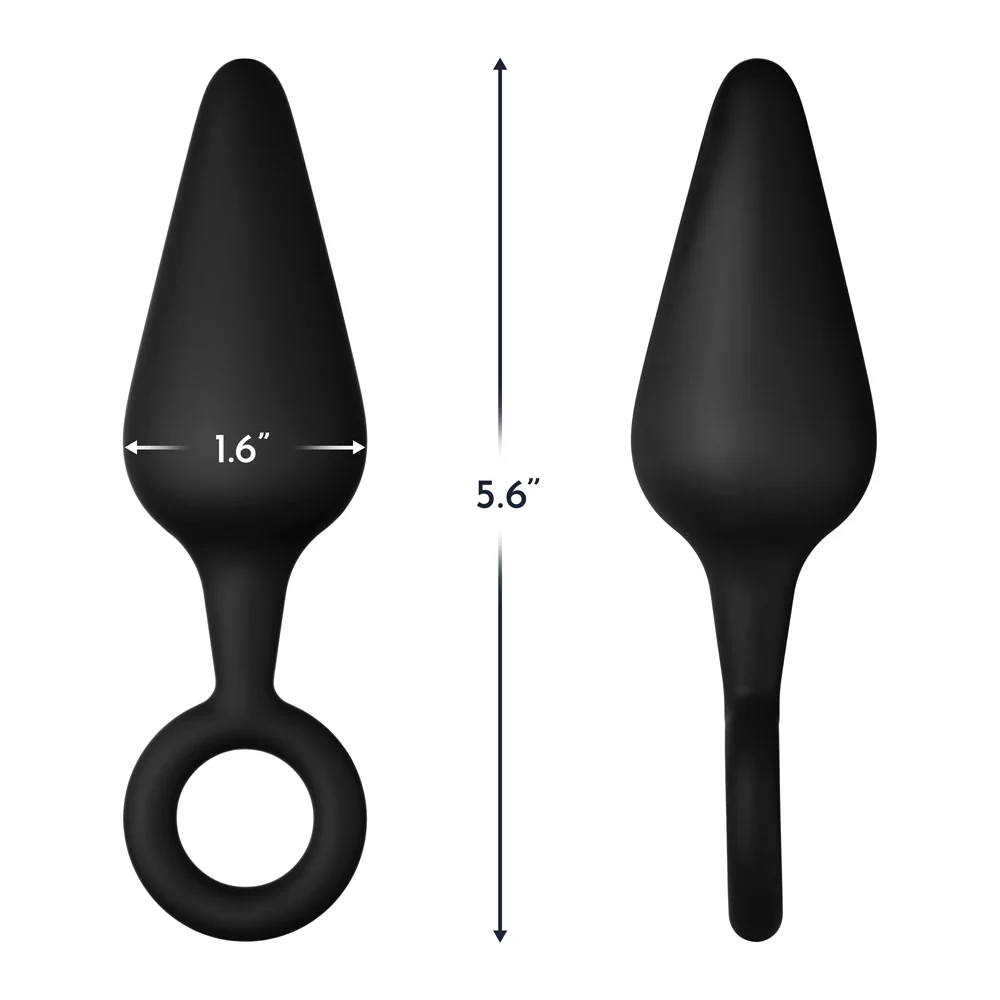 Forto F-10 Silicone Anal Plug with Pull Ring Large Black - Image 10