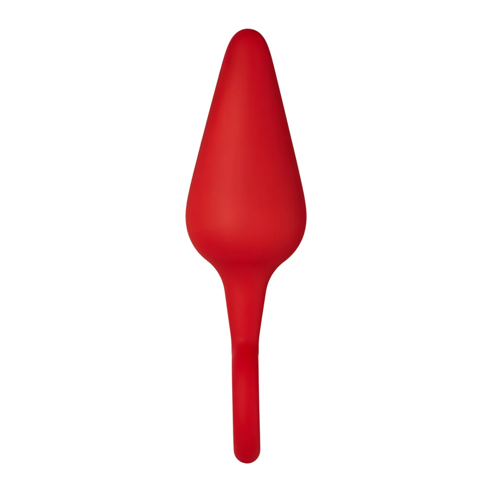 Forto F-10 Silicone Anal Plug with Pull Ring Large Red - Image 8
