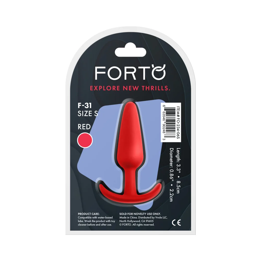 Forto F-31 Silicone Anal Plug Small Red - Image 11