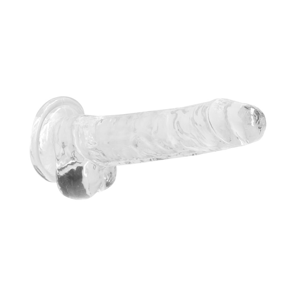 RealRock Crystal Clear Realistic 7 in. Dildo With Balls and Suction Cup Clear - Image 11