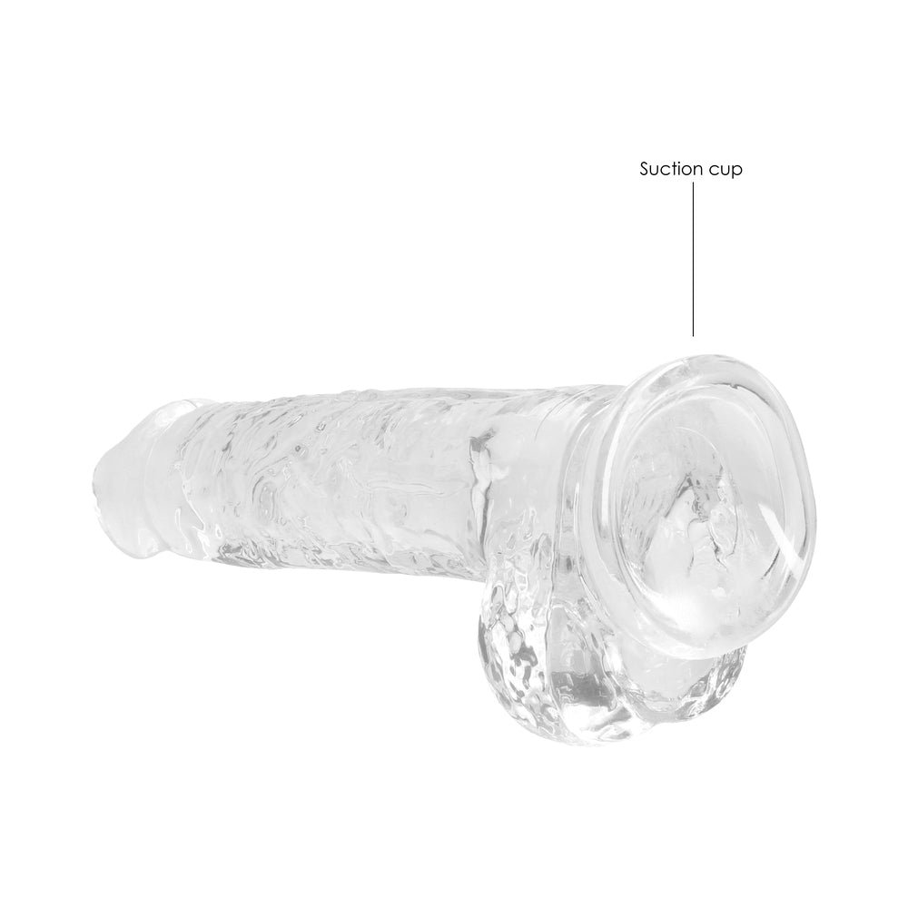 RealRock Crystal Clear Realistic 8 in. Dildo With Balls and Suction Cup Clear - Image 12