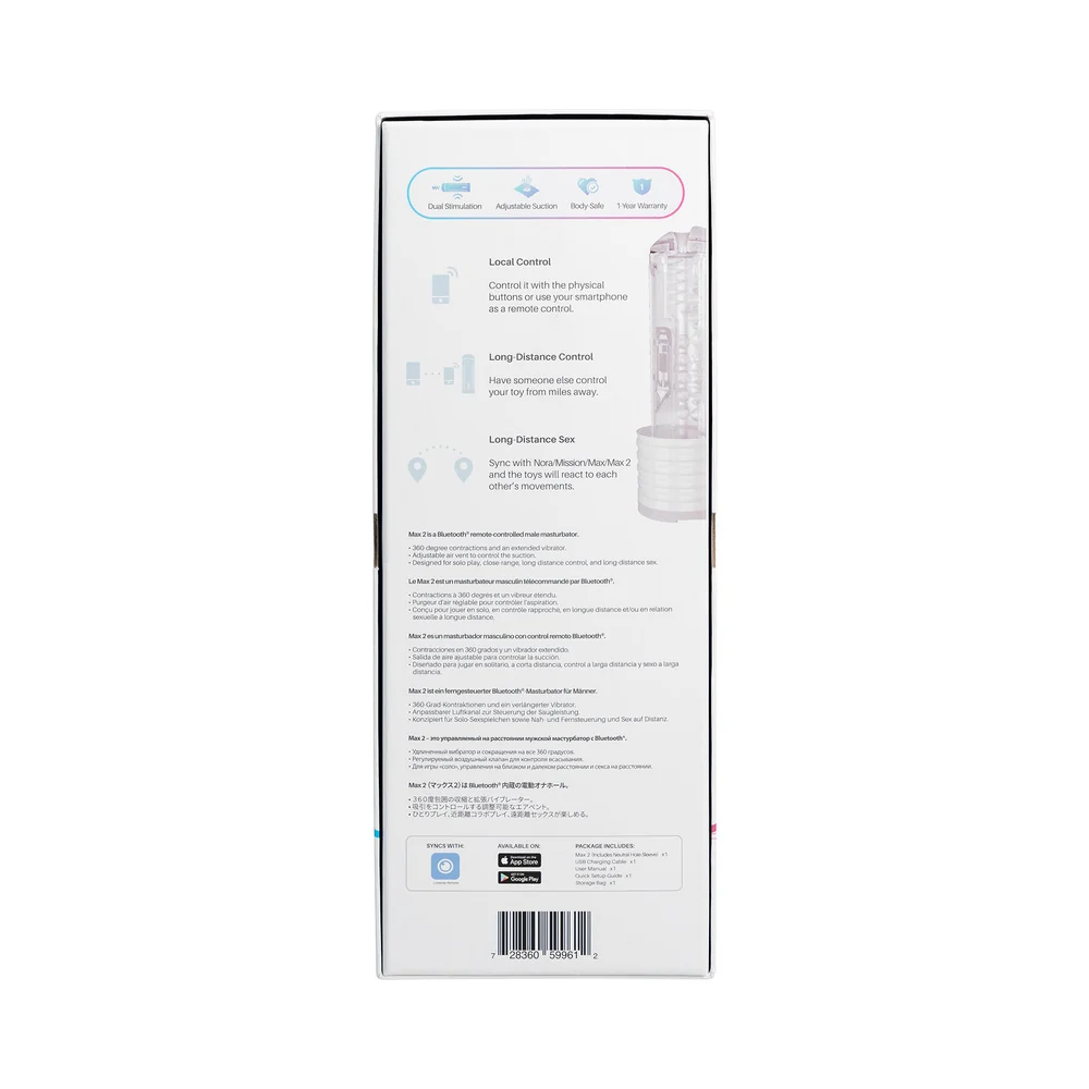 Lovense Max 2 Bluetooth App-Controlled Vibrating and Suction Masturbator (Neutral Sleeve) - Image 9