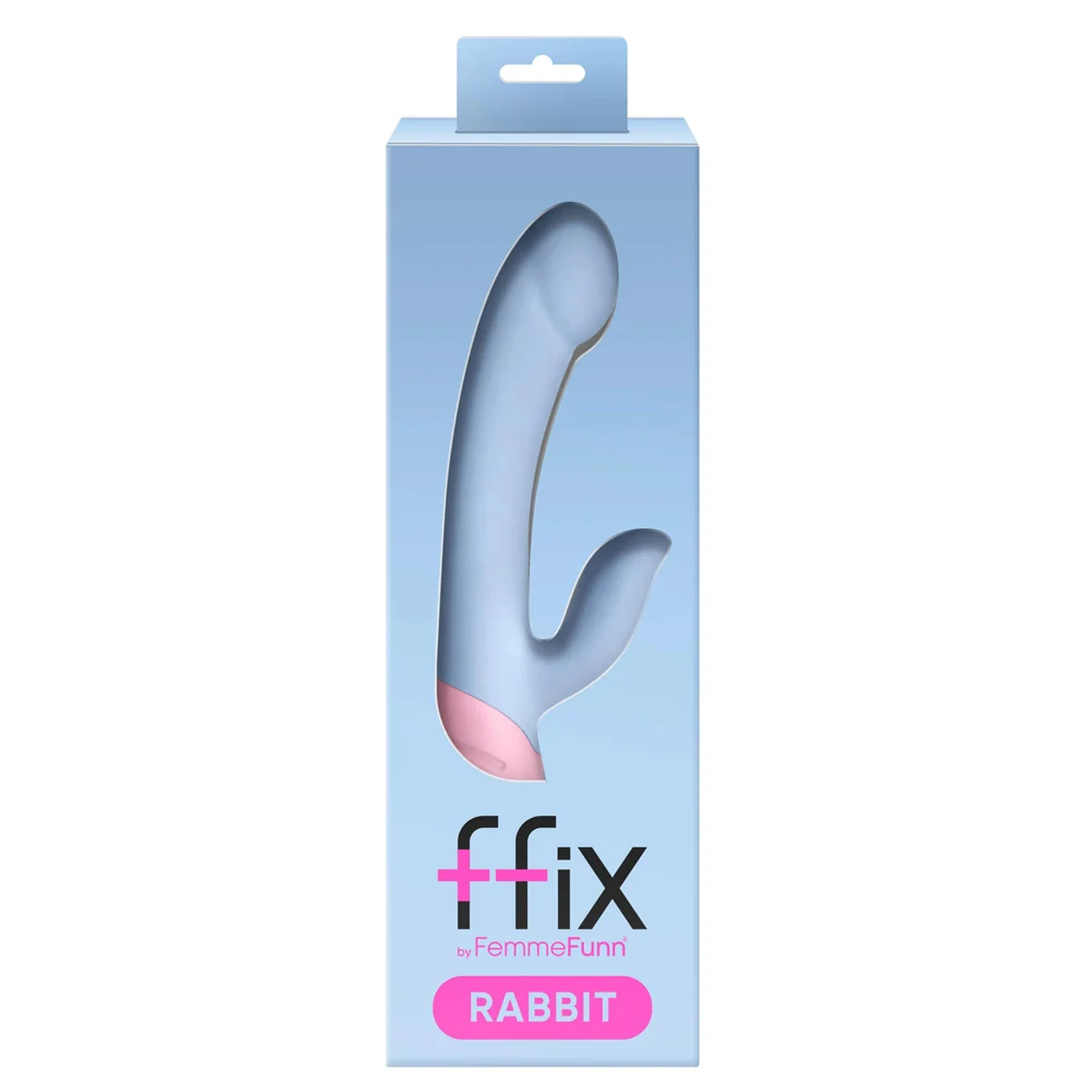 FemmeFunn FFIX Rabbit Waterproof Silicone Dual Stimulation G-Spot Vibrator Light Blue - Image 7