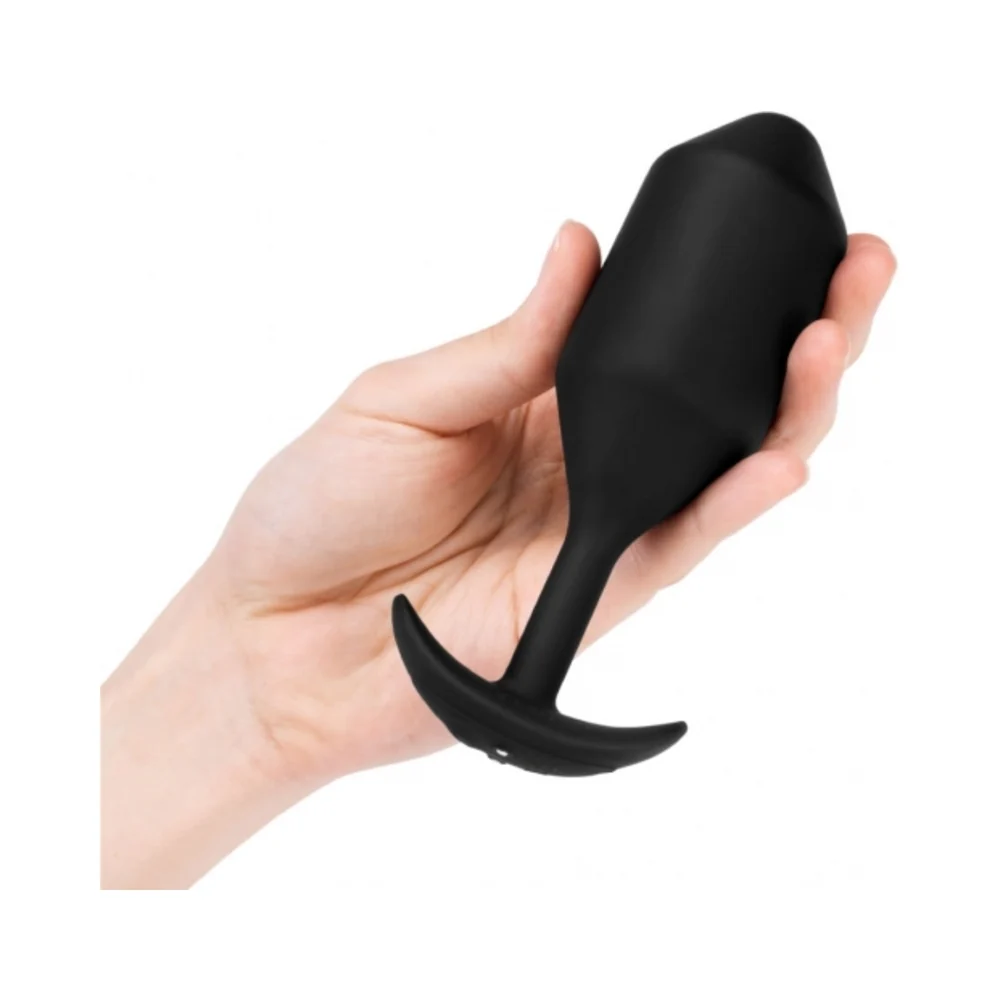 b-Vibe Vibrating Snug Plug 5 Rechargeable Weighted Silicone Anal Plug Black - Image 13