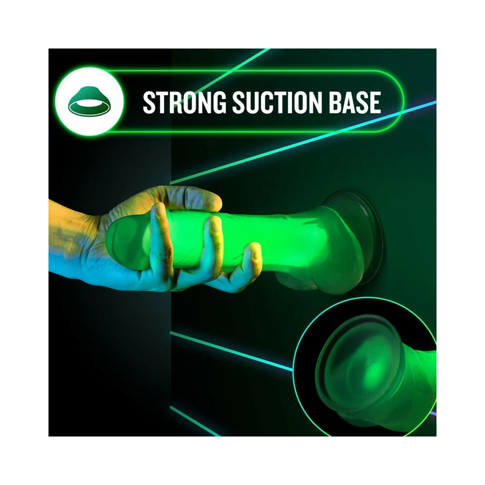Neo Elite Glow in the Dark Viper 7 in. Dual-Density Dildo Neon Green - Image 11