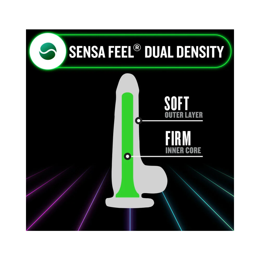 Neo Elite Glow in the Dark Viper 7 in. Dual-Density Dildo Neon Green - Image 12