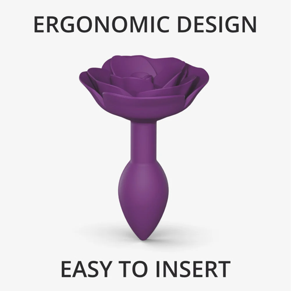 Love to Love Open Roses Silicone Anal Plug Purple Rain Small - Image 7